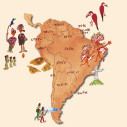 South America illustrated map